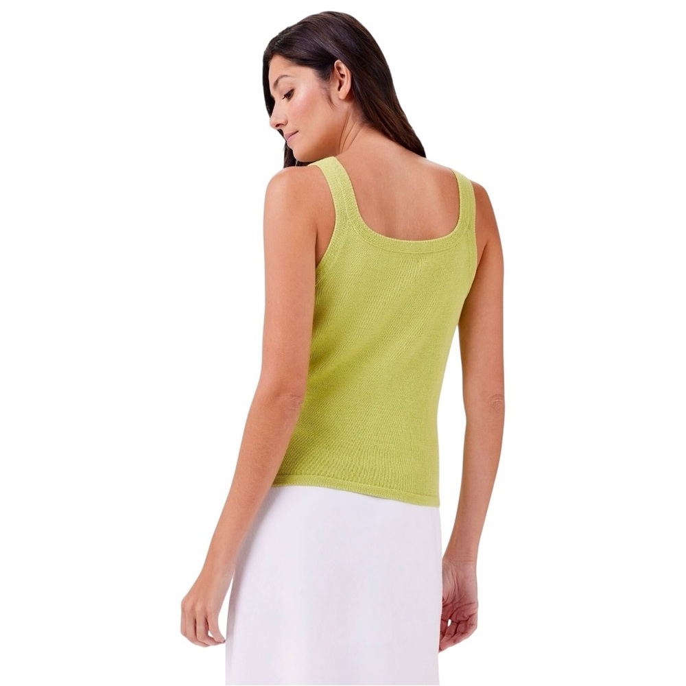 Nic+Zoe Mesh Stitch Knit Tank Top Sleeveless Grasshopper Green S NWT - Picture 3 of 15
